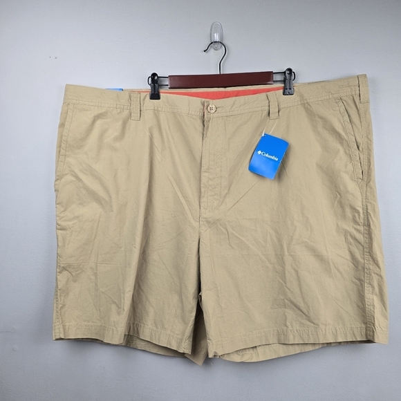 COLUMBIA Modern Classic Casual‎ 7" Inseam Shorts Tan Mens Plus Size 52W - Picture 1 of 11